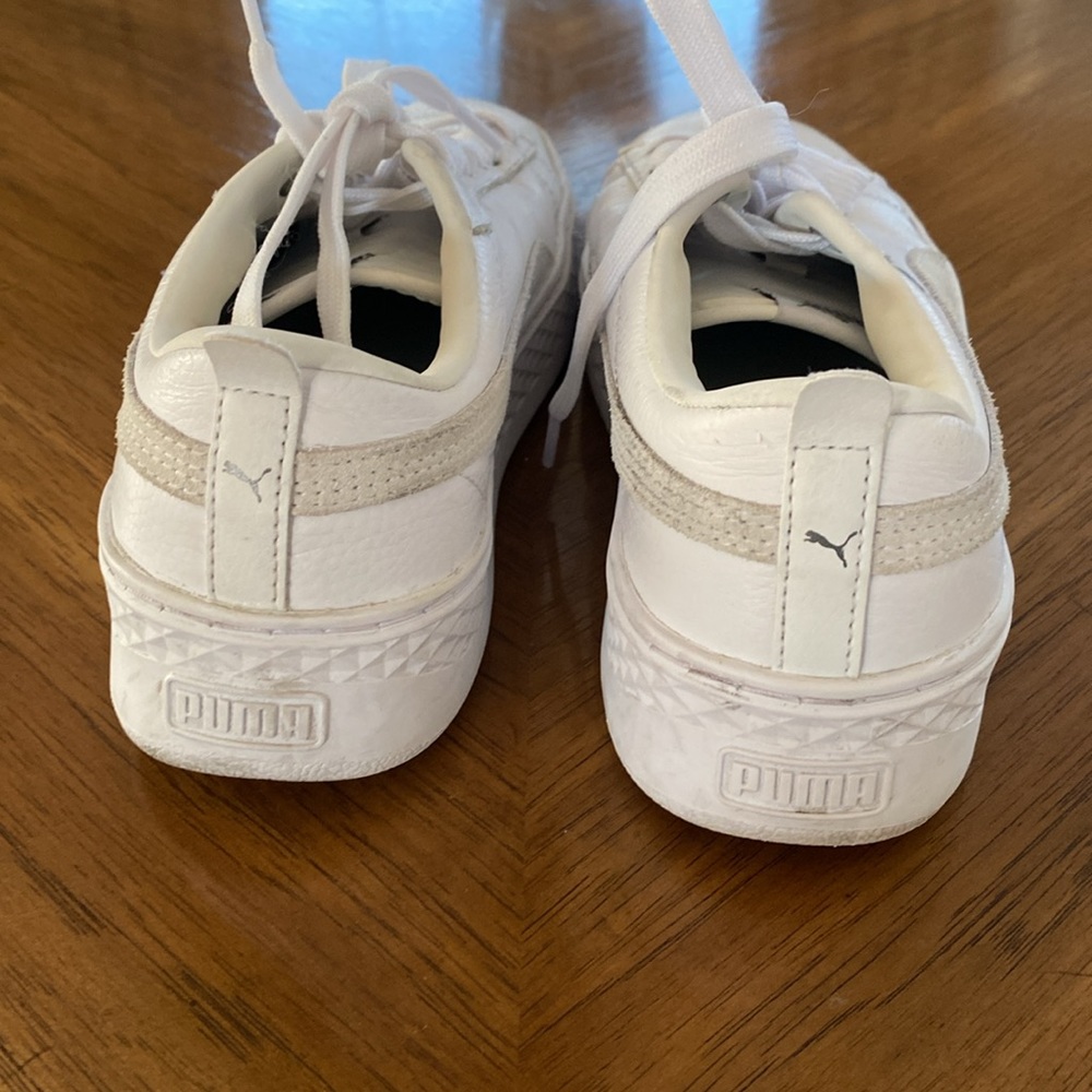 PUMA SMASH PLATFORM WHITE SNEAKERS - Picture 3 of 10